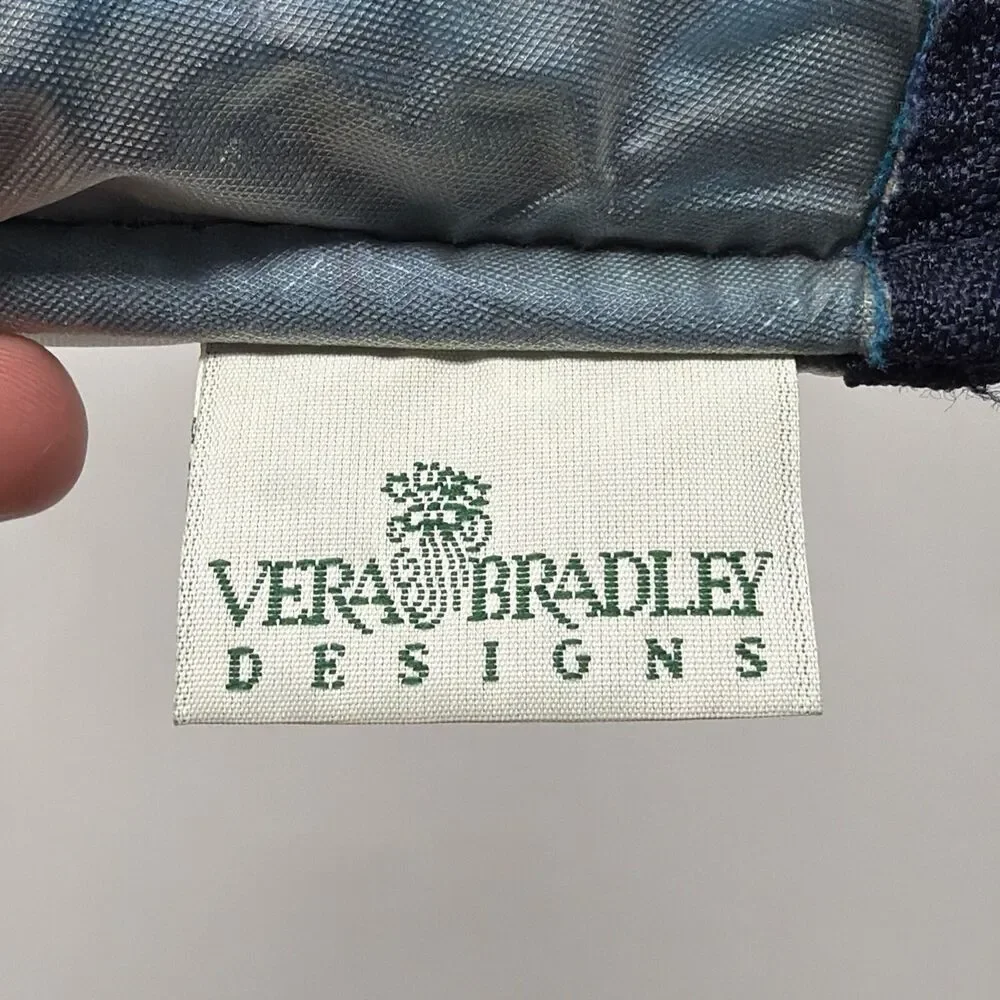 Vera Bradley Vintage Navy Paisley Quilted Crossbody & Pouch Lot Made In USA